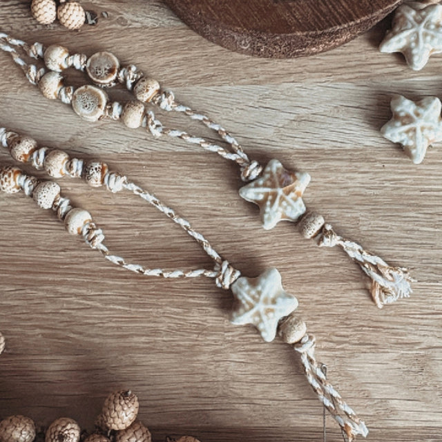 DIY-Kette mit Keramikstern und -perlen