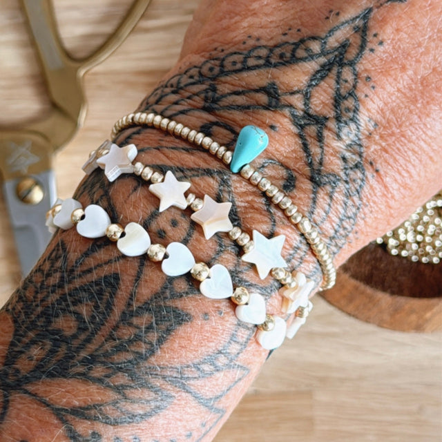 Sommerarmband in Gold & Türkis