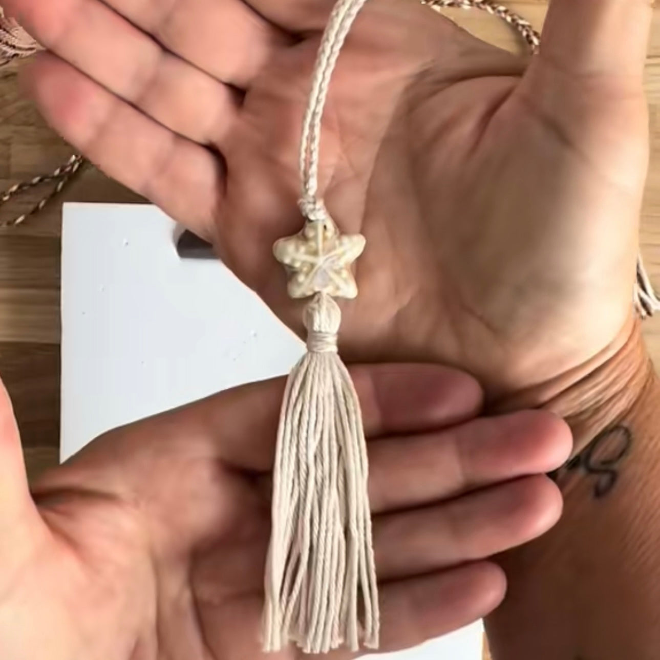 Kette mit Keramikperle & Quaste