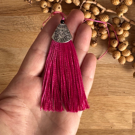 1 x Tassel End Cap Silver Ornament for DIY Jewelry
