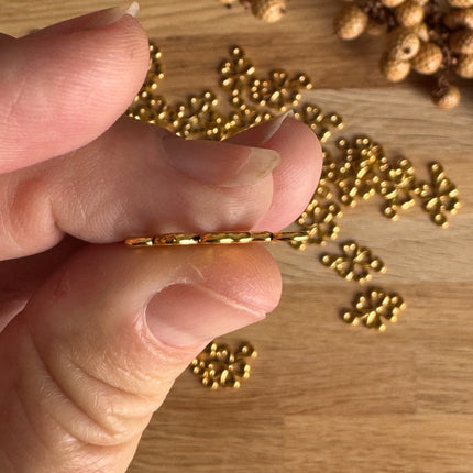 1 x Kleeblatt Gold Verbinder – 4-Blatt,  DIY Schmuck