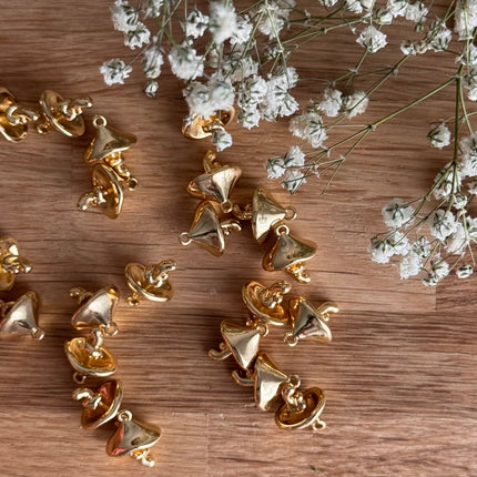 1 x Pilzanhänger 14 K vergoldet | 15 x 10 mm | Für Mikromakramee, Schmuck & DIY‘s