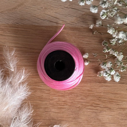 1 x Himbeer Pink Schmuck Kordel in Seidenoptik  | ø 1,2 mm x 10 m | Für Mikromakramee, Schmuck & DIY‘s