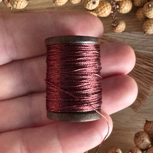 60 m x 0,3 mm Dunkelbraun (075) | Tassel-/Quastengarn | Schmuckherstellung DIY