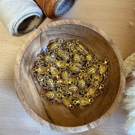 1 x Schildkrötenverbinder Gold | Für Mikromakramee, Schmuck & DIY‘s