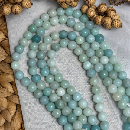 10 x Amazonit 8 mm | echte Edelsteinperlen - Makramee, Mikromakramee & DIY Schmuck