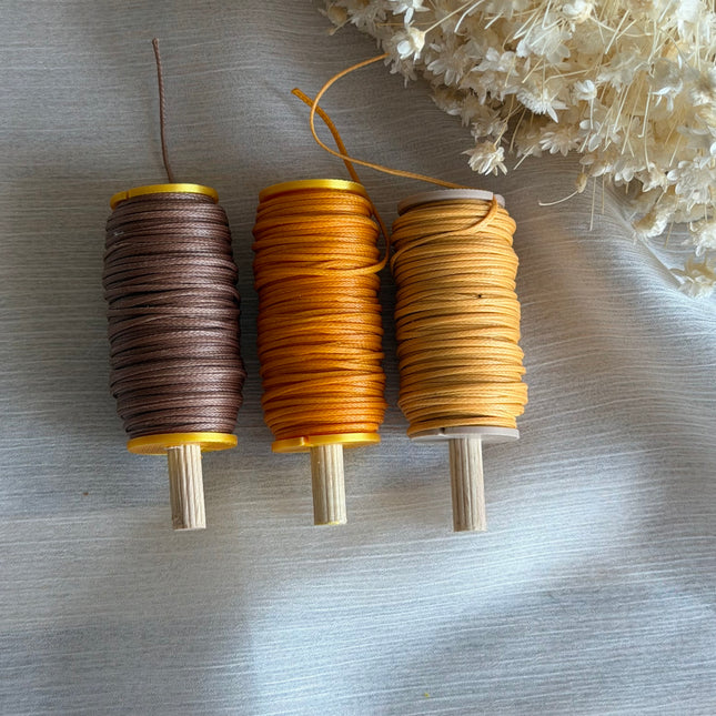 Golden Autumn – CT Point Farbset |  geflochtenes & gewachstes  Polyestergarn 1 mm | CT Point®| Mikromakramee Schmuckgarn