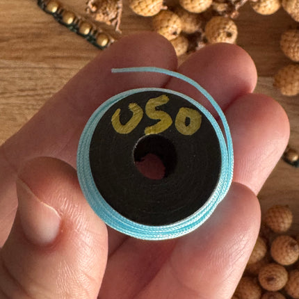 1 x 10 m Light Blue (050) | Unwaxed 1 mm Polyester Yarn for Micro Macrame | DIY Jewelry Making