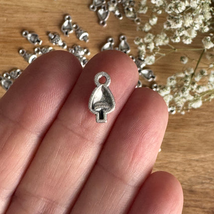 5 x Pilz Anhänger Antik Silber für DIY Schmuckherstellung - 12 x 7 mm