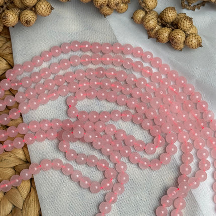 10 x Rosenquarz 6 mm | echte Edelsteinperlen - Makramee, Mikromakramee & DIY Schmuck