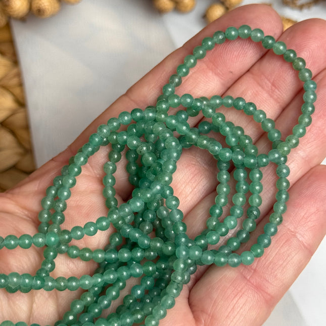 10 x Aventurin 4 mm | echte Edelsteinperlen - Makramee, Mikromakramee & DIY Schmuck