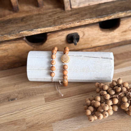 Schmuckhalter / Holzaussteller für Armbänder - Birke mit weißer Lasur