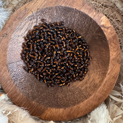 100 x Transparente Glasperlen | in Cognac Braun | 3 mm | Für Mikromakramee, Schmuck & DIY‘s