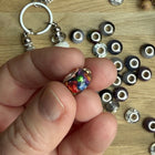 1 x Kristallklar / bunte facettierte Acryl Spacerperle mit großem Loch für DIY Schlüssel- und Taschenanhänger