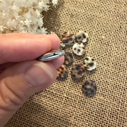 1 x Muschel Perlen 15mm Braun beige für Mikromakramee Schmuck