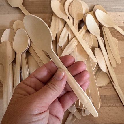 20 x Large Wooden Spoons for Crafts (16.5x4cm)