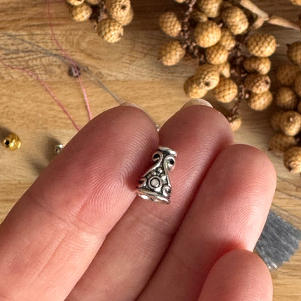 2 x Tassel End Caps Silver for DIY Jewelry