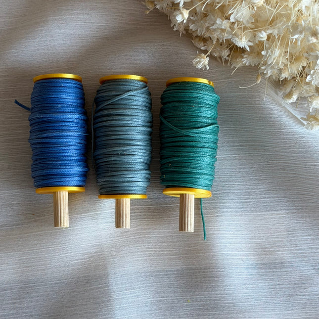 Ocean Blue – CT Point Farbset |  geflochtenes & gewachstes  Polyestergarn 1 mm | CT Point®| Mikromakramee Schmuckgarn