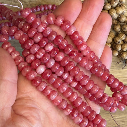 10 x Rhodonit Edelstein Perlen – Pink Angel - Makramee, Mikromakramee & DIY Schmuck