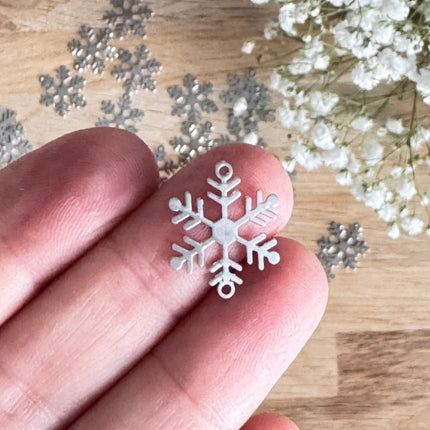 2 x Verbinder Schneeflocke Silber für DIY Schmuck - Weihnachten