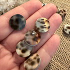 1 x Muschel Perlen 15mm Braun beige für Mikromakramee Schmuck