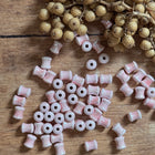 2 x rosa Keramik Rohrperlen handgefertigt | Für Mikromakramee, Schmuck & DIY‘s