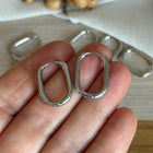 2 x Ovale Creolen | in Silber | 21 x 15 mm | Für Mikromakramee, Schmuck & DIY‘s