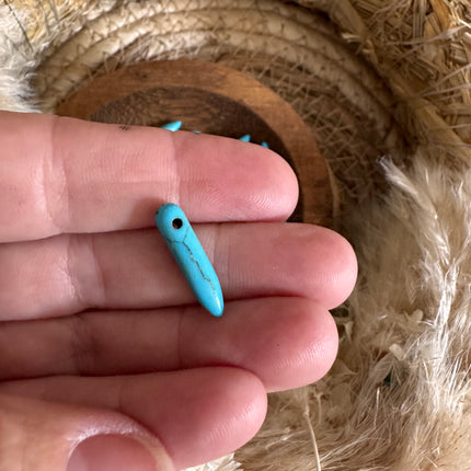 1 x Naturstein Anhänger in Türkis & Natur 21x5 mm - Schmuckherstellung DIY