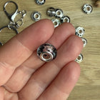 1 x Kristallklar mit schwarzen Sprenkel Acryl Spacerperle mit großem Loch für DIY Schlüssel- und Taschenanhänger