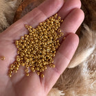 100 x Glasperlen | in Gelb-Gold | 3 mm | Für Mikromakramee, Schmuck & DIY‘s