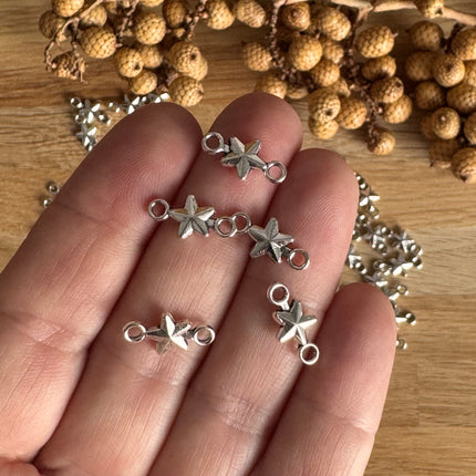 1 x Star Connector in silver look – for sparkling DIY jewelry ideas