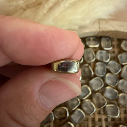 2 x Rechteck Glasperle | Transparent Gold | ca.ca. 11x9mm (Ø1.1mm) | Für Mikromakramee, Schmuck & DIY‘s