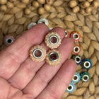 1 x Beige Acryl Spacerperle Kristall mit großem Loch für DIY Taschen- und Schlüsselanhänger