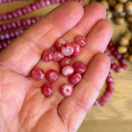 10 x Rhodonit Edelstein Perlen – Pink Angel - Makramee, Mikromakramee & DIY Schmuck