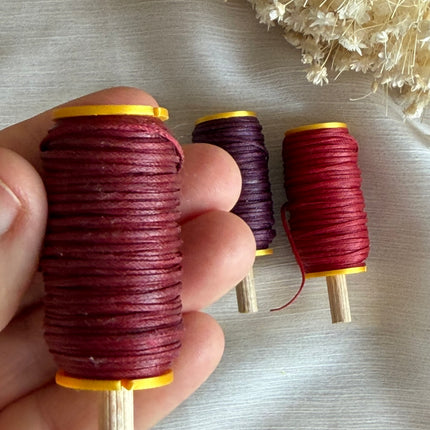 Berry Wine – CT Point Farbset |  geflochtenes & gewachstes  Polyestergarn 1 mm | CT Point®| Mikromakramee Schmuckgarn