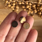 3 x Round Mother-of-Pearl Cabochons - Natural Stone for Jewelry & DIY