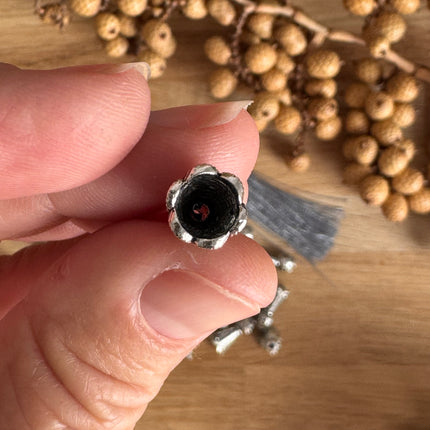 1 x Tassel End Cap, Silver, Decorative, for DIY Jewelry