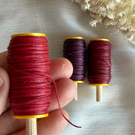 Berry Wine – CT Point Farbset |  geflochtenes & gewachstes  Polyestergarn 1 mm | CT Point®| Mikromakramee Schmuckgarn