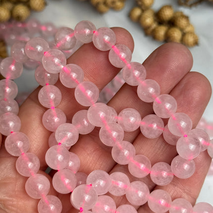 10 x Rosenquarz 8 mm | echte Edelsteinperlen - Makramee, Mikromakramee & DIY Schmuck