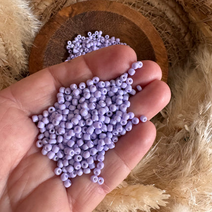 100 x Glasperlen in Flieder | 3 mm | Für Mikromakramee, Schmuck & DIY‘s