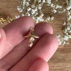 1 x Pilzanhänger 14 K vergoldet | 15 x 10 mm | Für Mikromakramee, Schmuck & DIY‘s