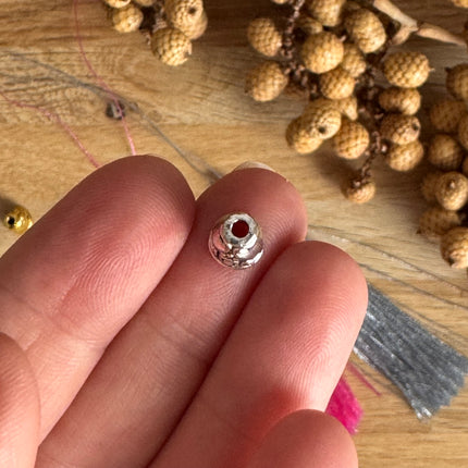 2 x Tassel End Caps Silver for DIY Jewelry