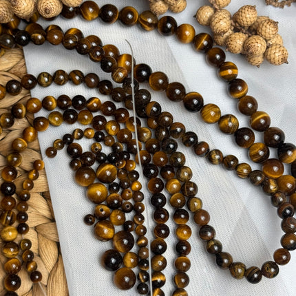 10 x Tigerauge 4 mm | echte Edelsteinperlen - Makramee, Mikromakramee & DIY Schmuck