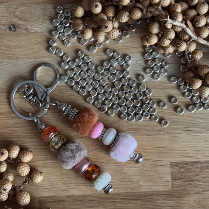 1 x kleiner silberner Zwischenring mit großem Loch für DIY Schlüssel- und Taschenanhänger