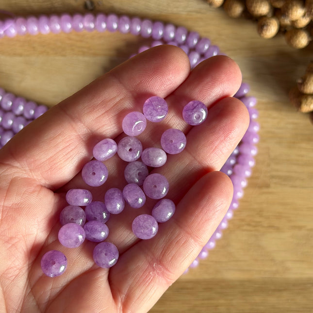 10 x Jade Perle - Flieder - Makramee, Mikromakramee & DIY Schmuck