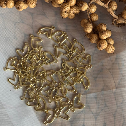 1 x Herz-Verbinder Gold  – für romantische DIY-Schmuckideen