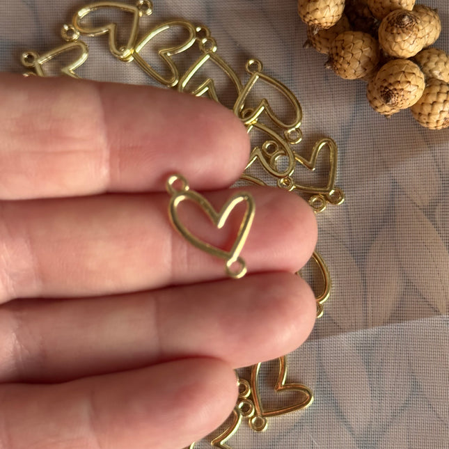 1 x Herz-Verbinder Gold  – für romantische DIY-Schmuckideen