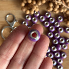 1 x Lila schimmernd Acryl Spacerperle mit großem Loch für DIY Schlüssel- und Taschenanhänger