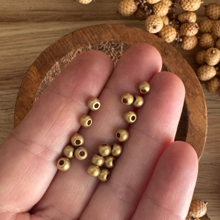 50 x 4  mm Perlen Messing - Mikro Makramee Schmuck DIY