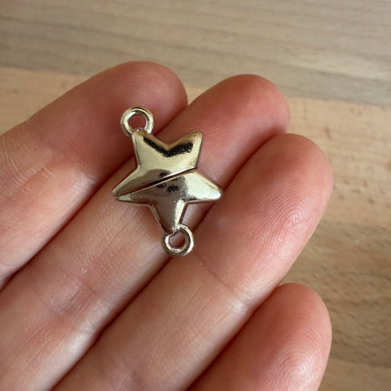 1 x Star Magnetic Clasp made of metal | in silver | For macrame, jewelry &amp; DIY projects
